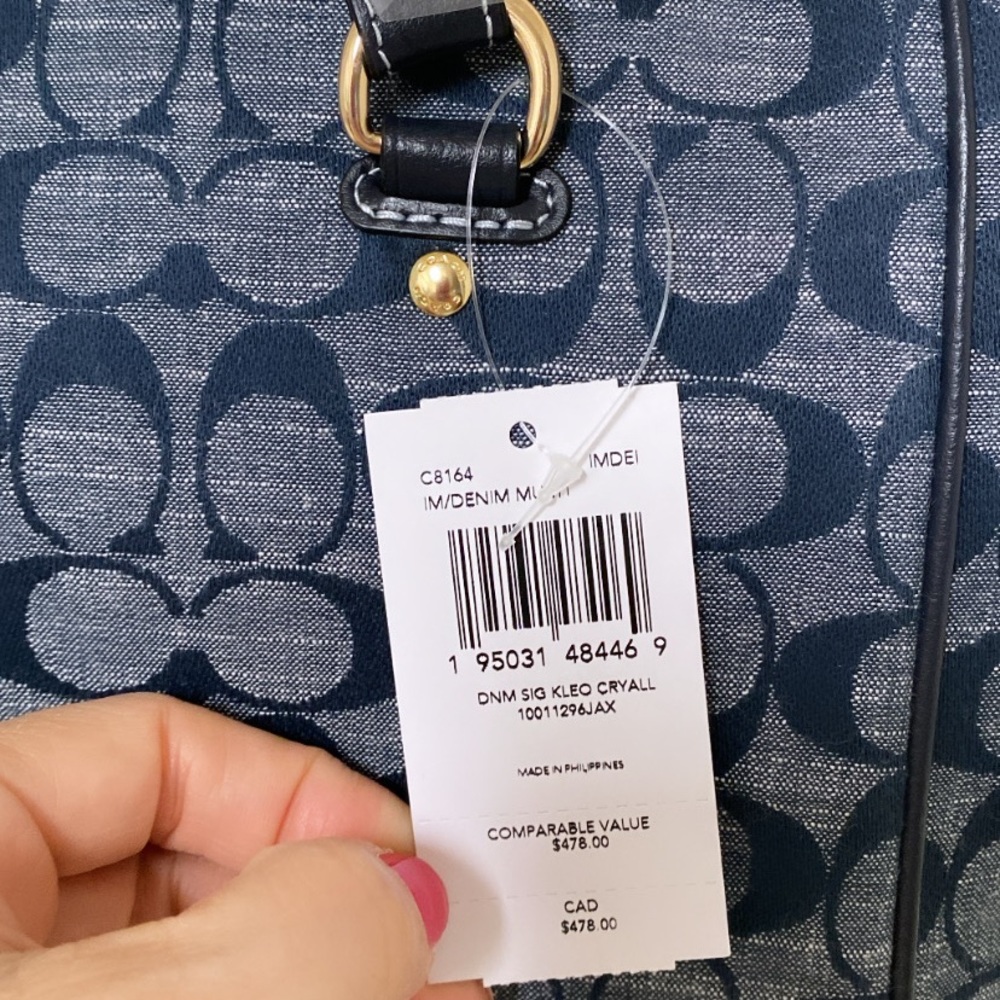 NWT💃Coach Kleo Carryall Signature Chambray - Picture 12 of 12